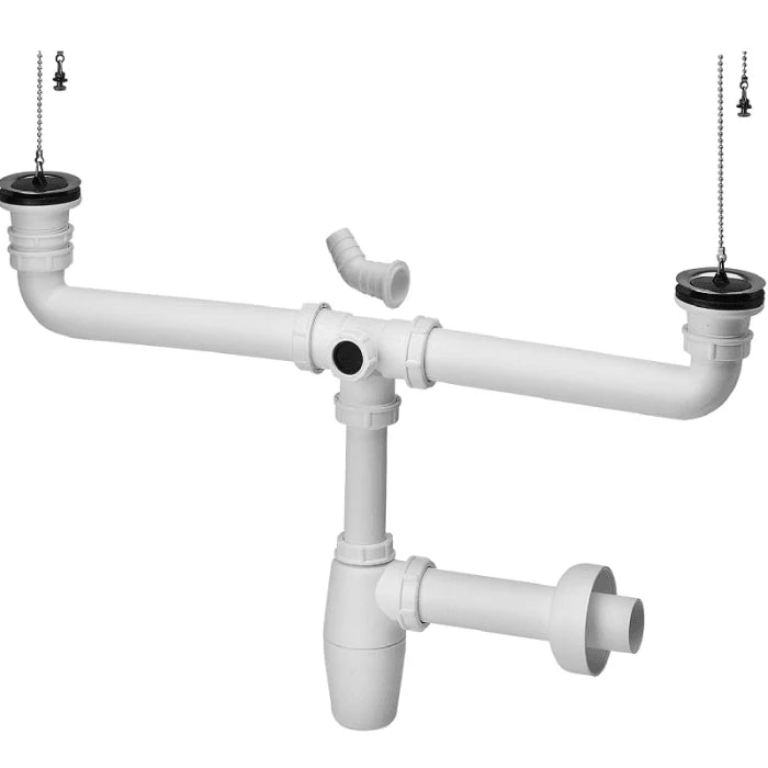 Bottle Trap for Kitchen Sink Double Bowl
